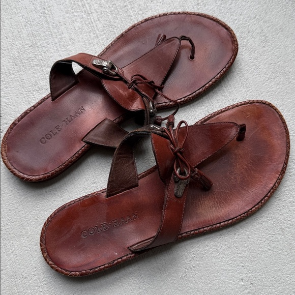 Cole Haan Shoes - Cole Haan Brown Leather Sandals size 9